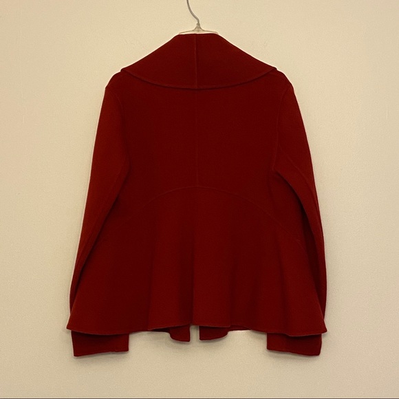 Anne Klein Peplum Wool Cashmere Blend Coat MP Red - Picture 9 of 11